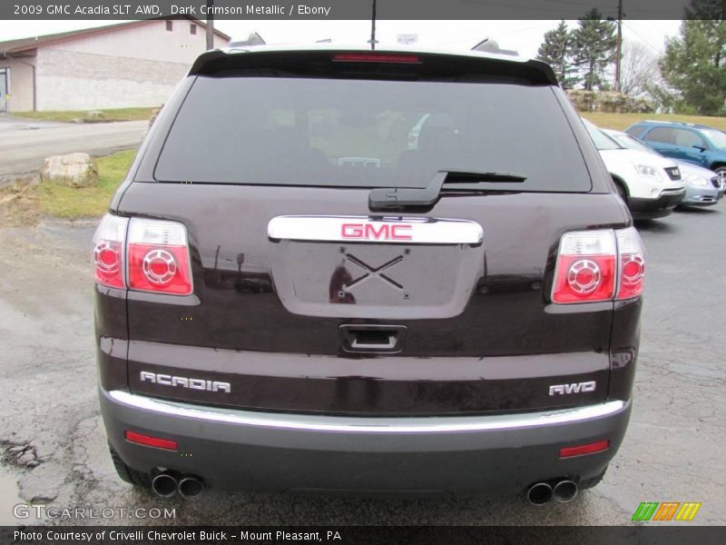 Dark Crimson Metallic / Ebony 2009 GMC Acadia SLT AWD