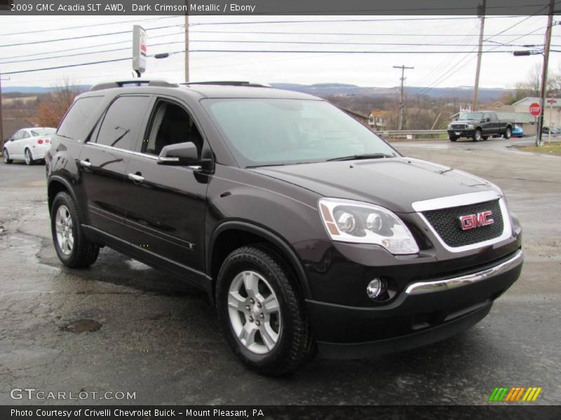 Dark Crimson Metallic / Ebony 2009 GMC Acadia SLT AWD