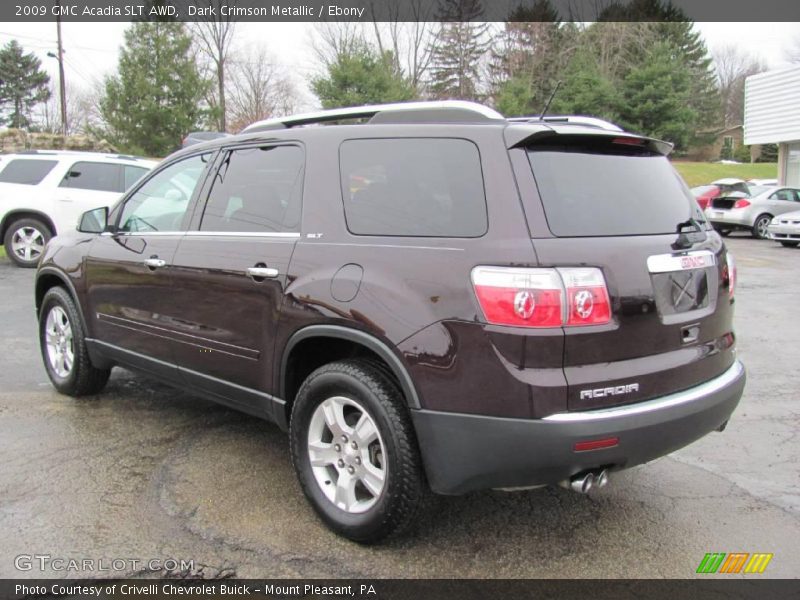 Dark Crimson Metallic / Ebony 2009 GMC Acadia SLT AWD