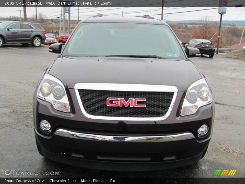 Dark Crimson Metallic / Ebony 2009 GMC Acadia SLT AWD