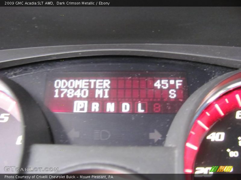 Dark Crimson Metallic / Ebony 2009 GMC Acadia SLT AWD