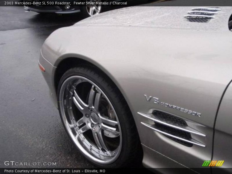 Pewter Silver Metallic / Charcoal 2003 Mercedes-Benz SL 500 Roadster