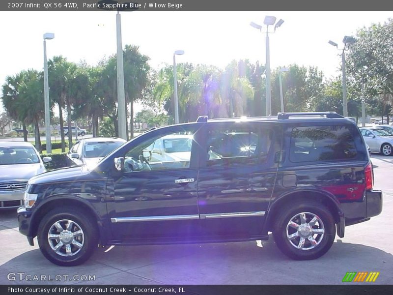 Pacific Sapphire Blue / Willow Beige 2007 Infiniti QX 56 4WD