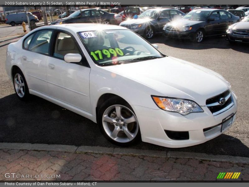Satin White Pearl / Warm Ivory 2009 Subaru Legacy 2.5i Sedan