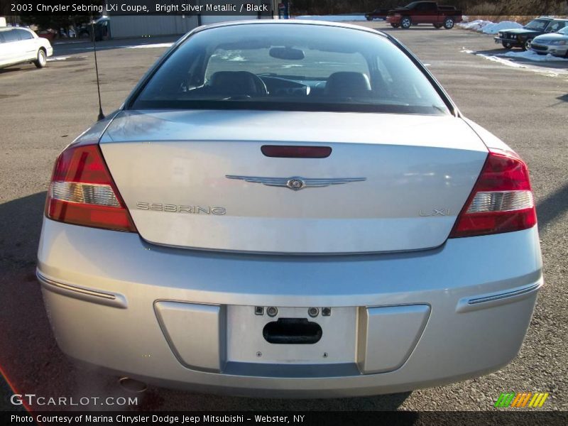 Bright Silver Metallic / Black 2003 Chrysler Sebring LXi Coupe