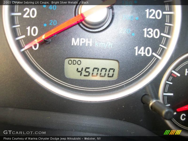 Bright Silver Metallic / Black 2003 Chrysler Sebring LXi Coupe