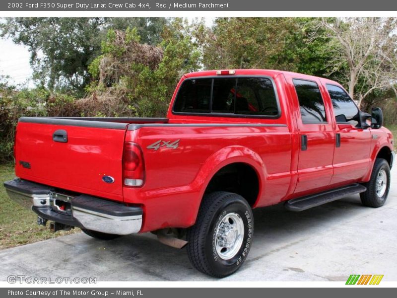 Red / Medium Parchment 2002 Ford F350 Super Duty Lariat Crew Cab 4x4