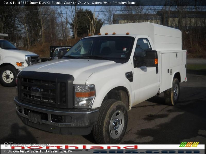 Oxford White / Medium Stone 2010 Ford F350 Super Duty XL Regular Cab 4x4 Chassis