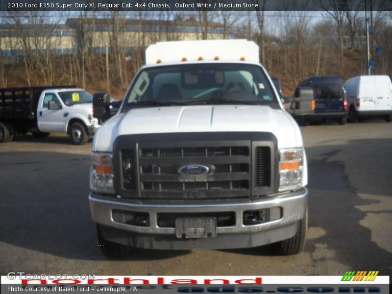 Oxford White / Medium Stone 2010 Ford F350 Super Duty XL Regular Cab 4x4 Chassis