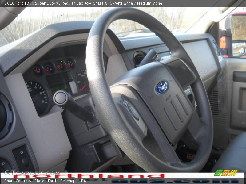 Oxford White / Medium Stone 2010 Ford F350 Super Duty XL Regular Cab 4x4 Chassis