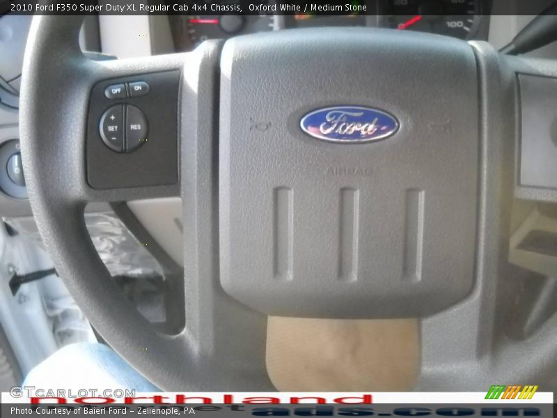 Oxford White / Medium Stone 2010 Ford F350 Super Duty XL Regular Cab 4x4 Chassis