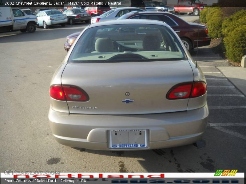 Mayan Gold Metallic / Neutral 2002 Chevrolet Cavalier LS Sedan