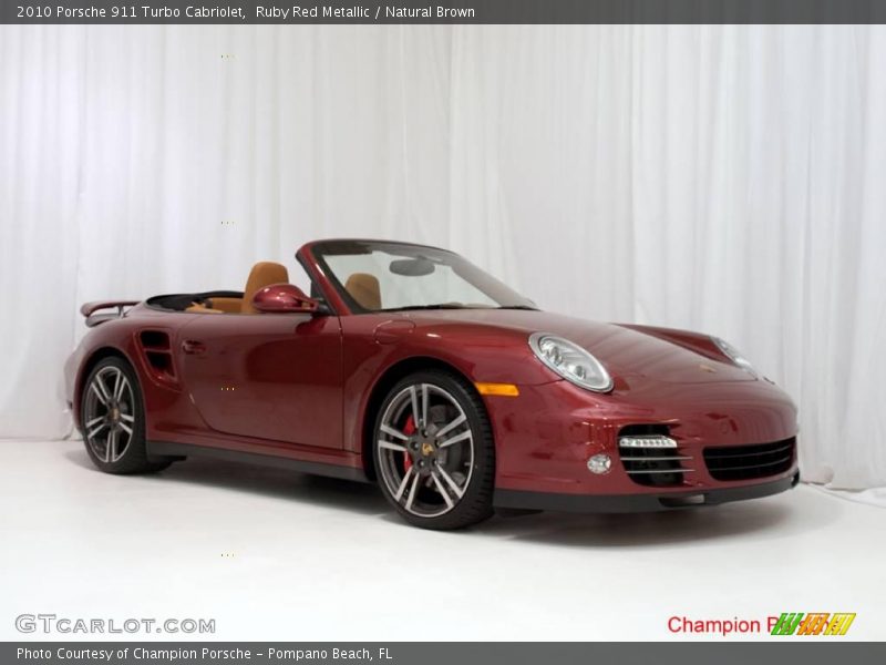 Ruby Red Metallic / Natural Brown 2010 Porsche 911 Turbo Cabriolet