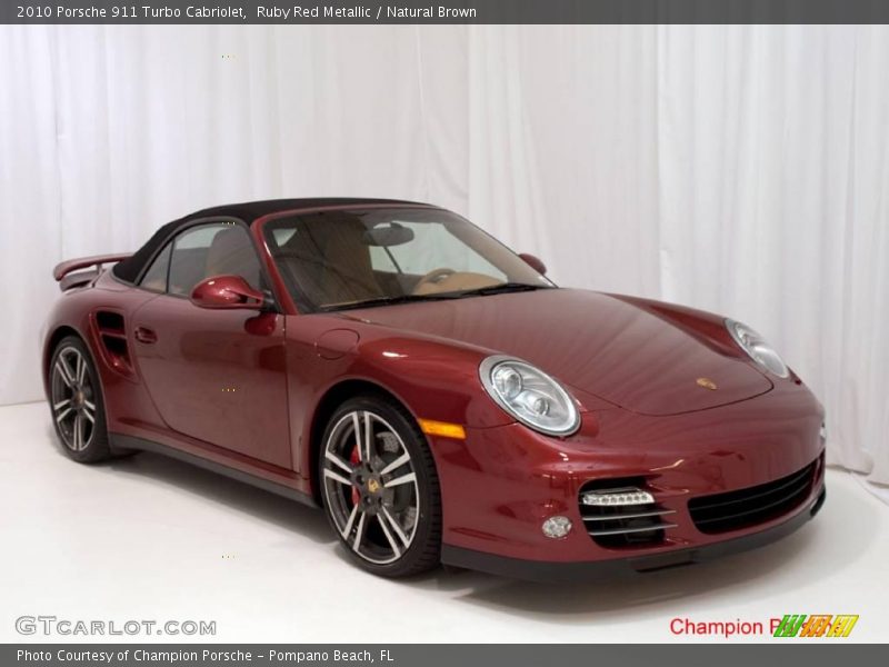 Ruby Red Metallic / Natural Brown 2010 Porsche 911 Turbo Cabriolet