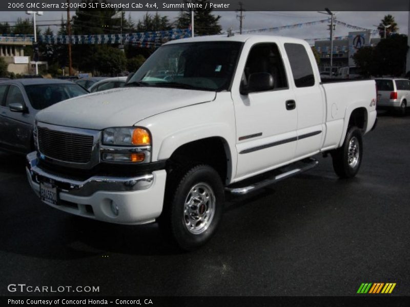 Summit White / Pewter 2006 GMC Sierra 2500HD SLT Extended Cab 4x4