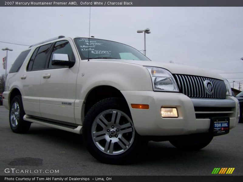 Oxford White / Charcoal Black 2007 Mercury Mountaineer Premier AWD
