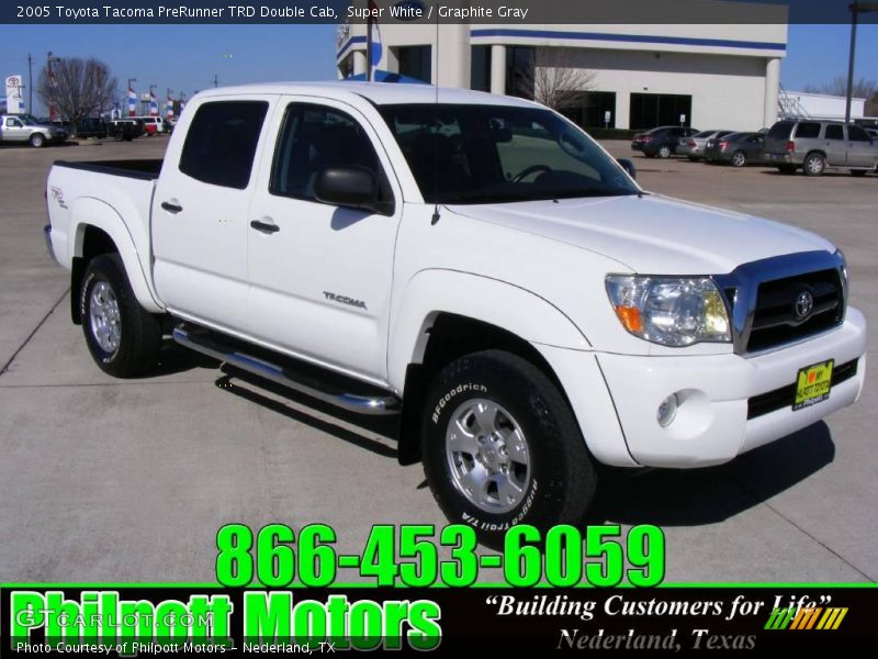 Super White / Graphite Gray 2005 Toyota Tacoma PreRunner TRD Double Cab