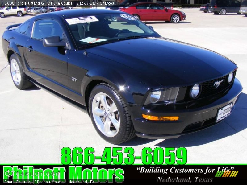 Black / Dark Charcoal 2008 Ford Mustang GT Deluxe Coupe