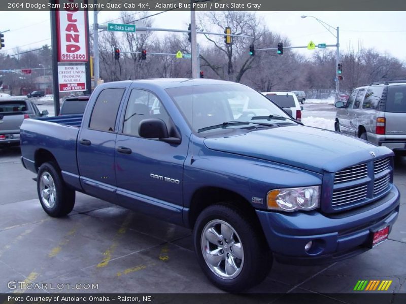 Atlantic Blue Pearl / Dark Slate Gray 2004 Dodge Ram 1500 Laramie Quad Cab 4x4