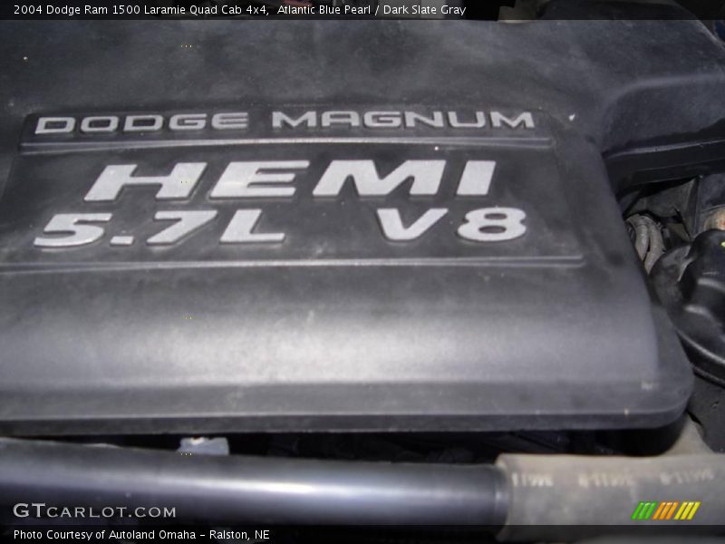 Atlantic Blue Pearl / Dark Slate Gray 2004 Dodge Ram 1500 Laramie Quad Cab 4x4