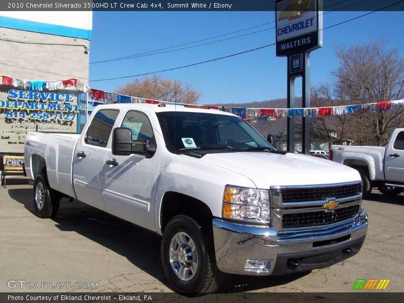 Summit White / Ebony 2010 Chevrolet Silverado 3500HD LT Crew Cab 4x4