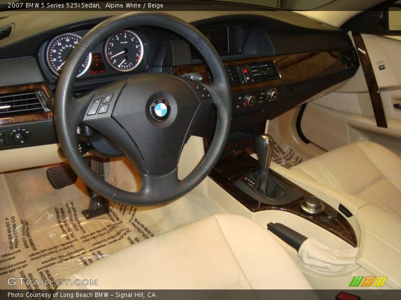 Alpine White / Beige 2007 BMW 5 Series 525i Sedan