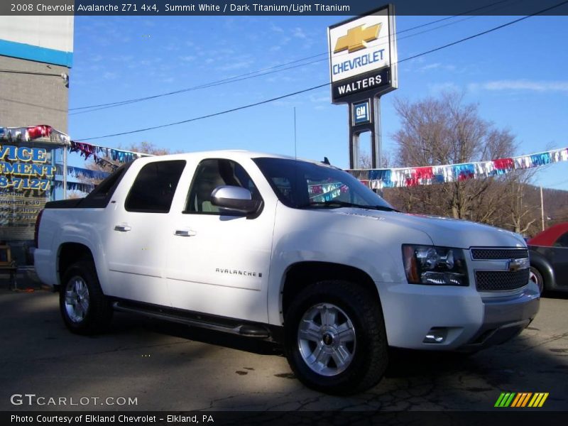 Summit White / Dark Titanium/Light Titanium 2008 Chevrolet Avalanche Z71 4x4