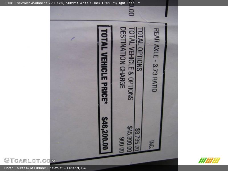 Summit White / Dark Titanium/Light Titanium 2008 Chevrolet Avalanche Z71 4x4