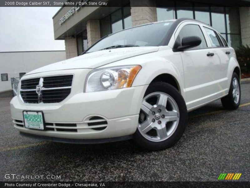 Stone White / Dark Slate Gray 2008 Dodge Caliber SXT