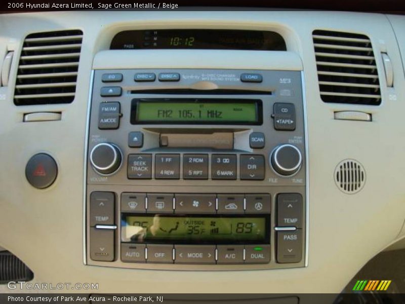 Sage Green Metallic / Beige 2006 Hyundai Azera Limited