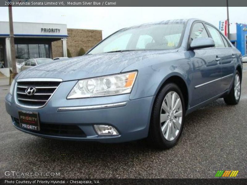 Medium Silver Blue / Camel 2009 Hyundai Sonata Limited V6