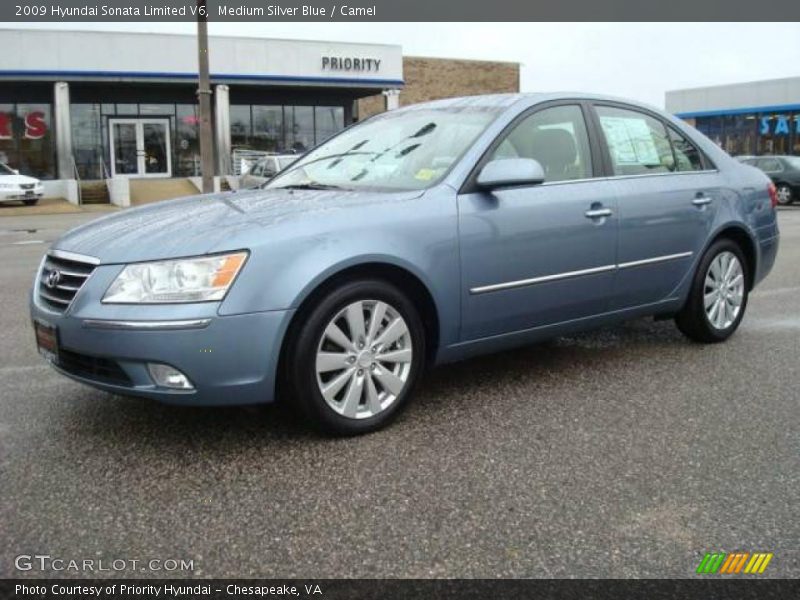 Medium Silver Blue / Camel 2009 Hyundai Sonata Limited V6