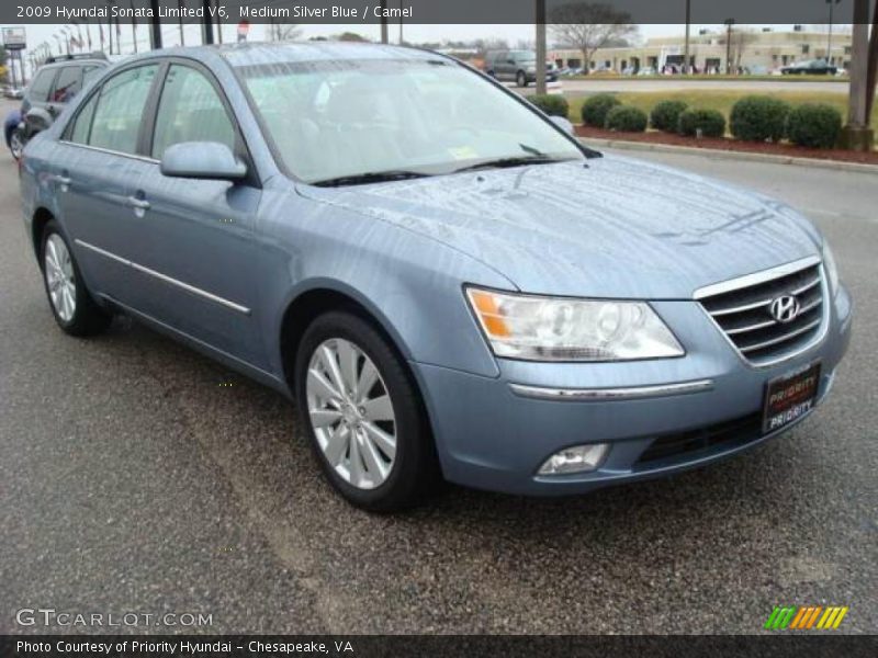 Medium Silver Blue / Camel 2009 Hyundai Sonata Limited V6