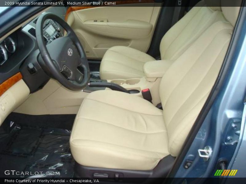 Medium Silver Blue / Camel 2009 Hyundai Sonata Limited V6