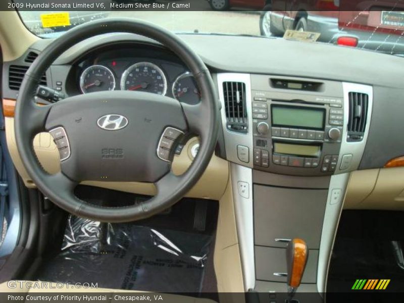 Medium Silver Blue / Camel 2009 Hyundai Sonata Limited V6