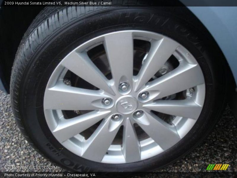 Medium Silver Blue / Camel 2009 Hyundai Sonata Limited V6