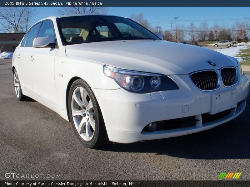 Alpine White / Beige 2005 BMW 5 Series 545i Sedan
