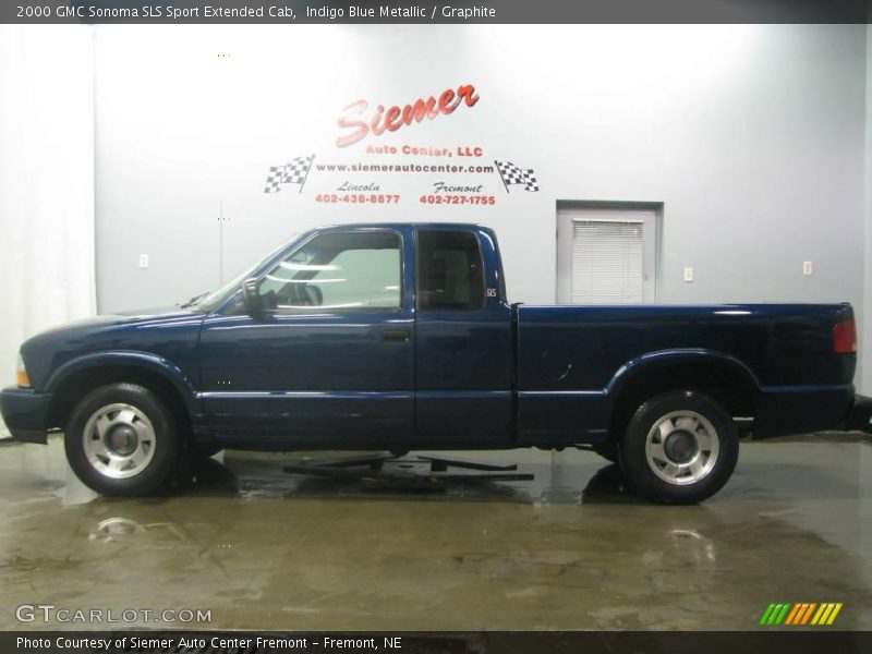 Indigo Blue Metallic / Graphite 2000 GMC Sonoma SLS Sport Extended Cab