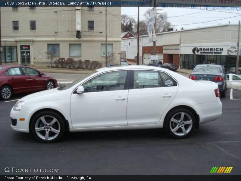 Candy White / Pure Beige 2009 Volkswagen Jetta TDI Sedan