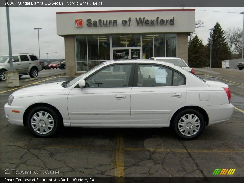 Nordic White / Beige 2006 Hyundai Elantra GLS Sedan