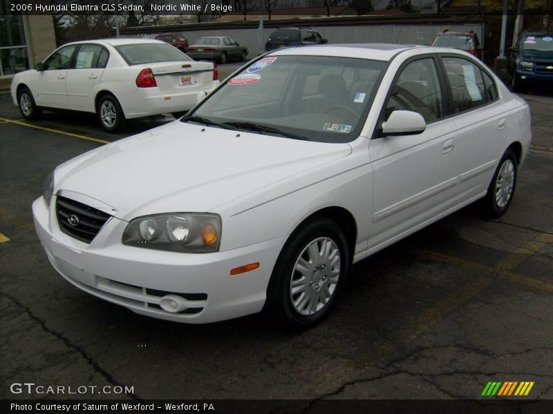 Nordic White / Beige 2006 Hyundai Elantra GLS Sedan