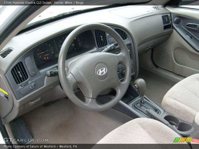 Nordic White / Beige 2006 Hyundai Elantra GLS Sedan