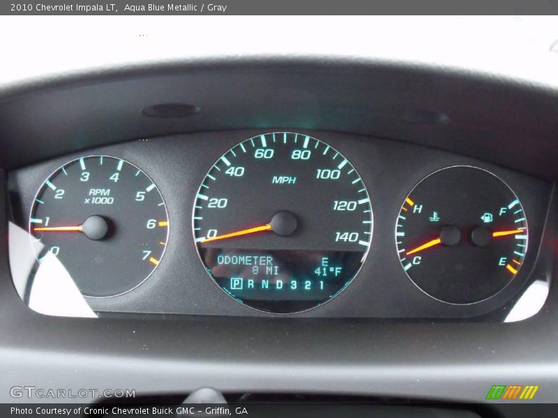 Aqua Blue Metallic / Gray 2010 Chevrolet Impala LT