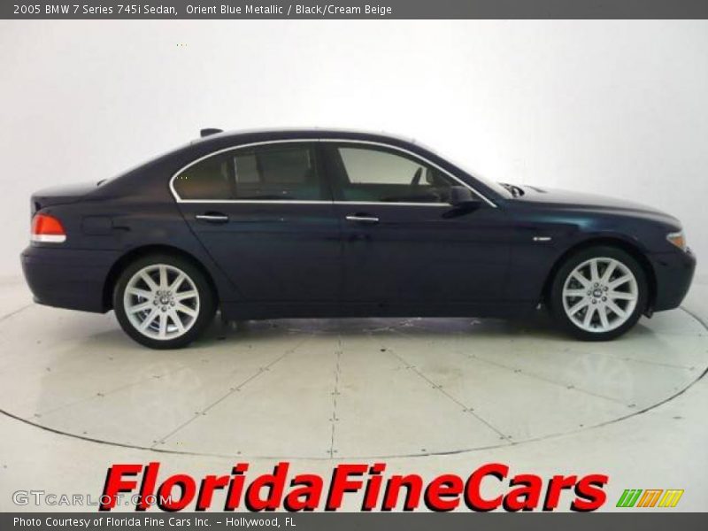 Orient Blue Metallic / Black/Cream Beige 2005 BMW 7 Series 745i Sedan