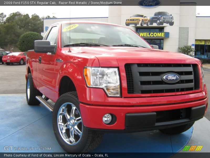 Razor Red Metallic / Stone/Medium Stone 2009 Ford F150 STX Regular Cab