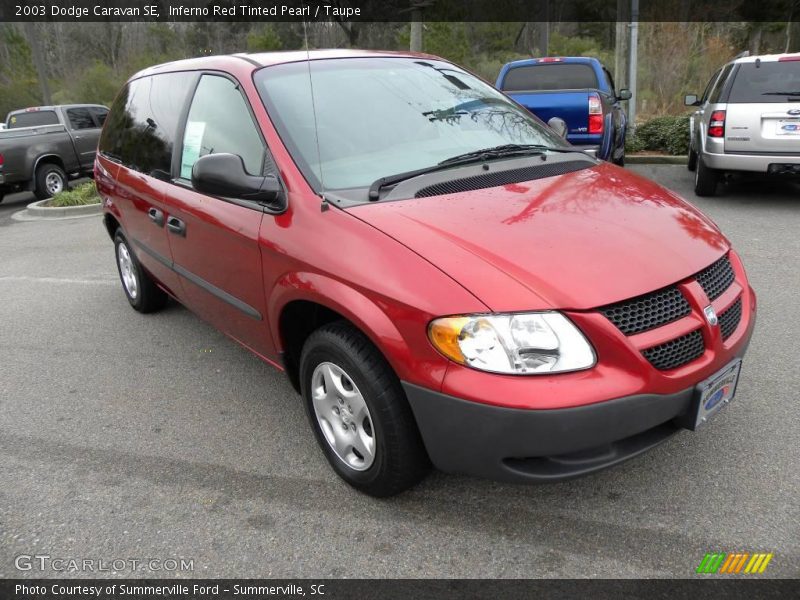 Inferno Red Tinted Pearl / Taupe 2003 Dodge Caravan SE