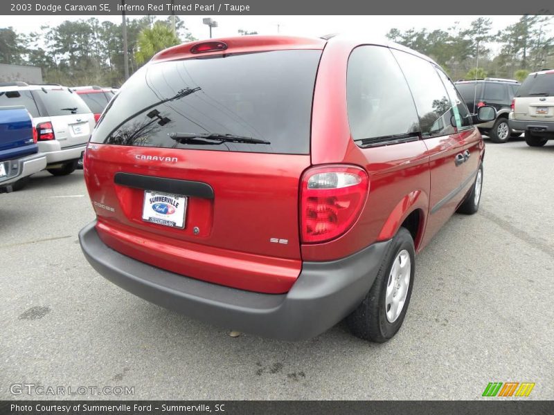 Inferno Red Tinted Pearl / Taupe 2003 Dodge Caravan SE