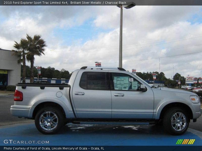 Brilliant Silver Metallic / Charcoal Black 2010 Ford Explorer Sport Trac Limited 4x4