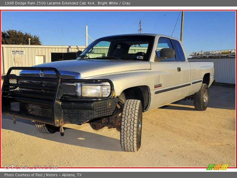 Bright White / Gray 1998 Dodge Ram 2500 Laramie Extended Cab 4x4