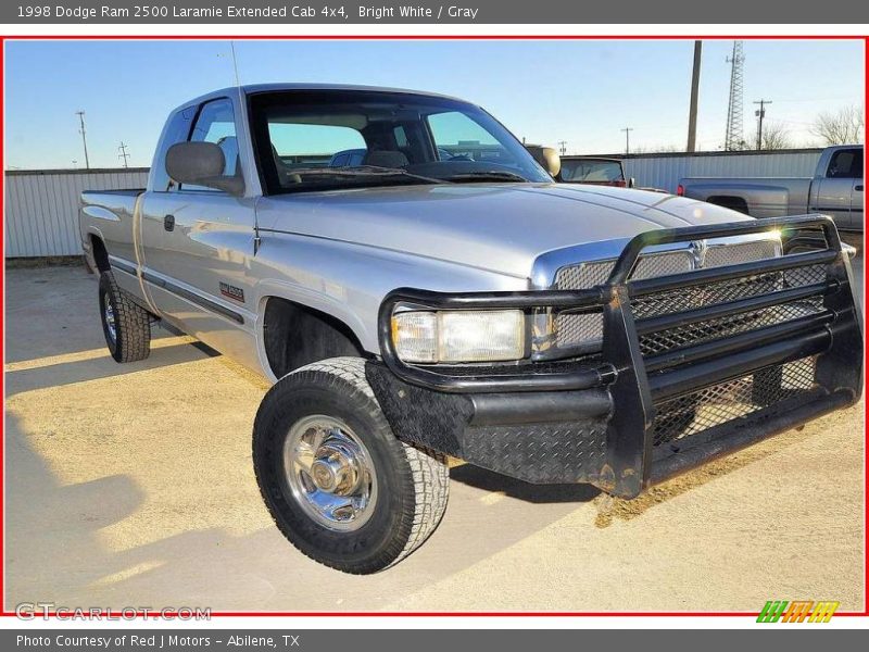 Bright White / Gray 1998 Dodge Ram 2500 Laramie Extended Cab 4x4